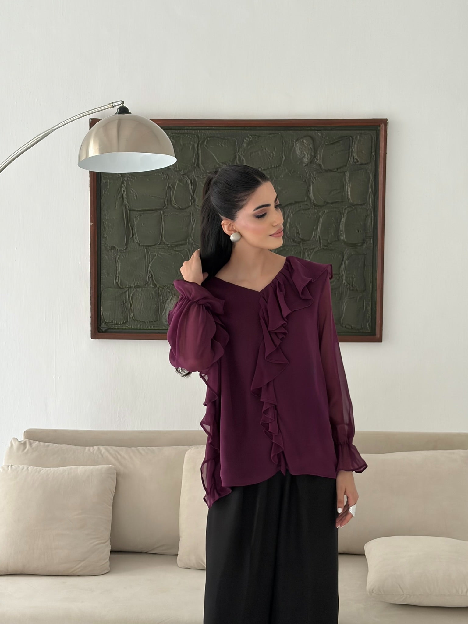 Cascade Ruffled Top
