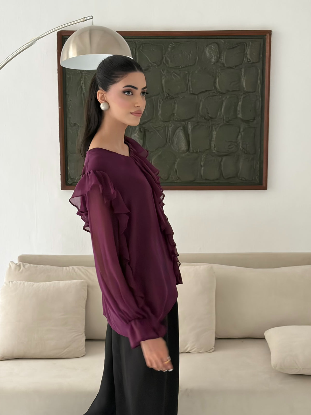 Cascade Ruffled Top